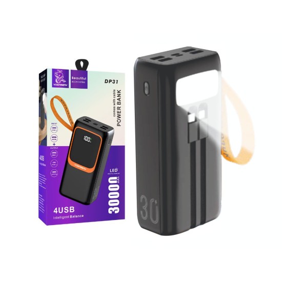 Denmen Power Bank DP31 with 4 USB Ports 30000mAh Black Denmen Power Bank DP31 with 4 USB Ports 30000mAh Black